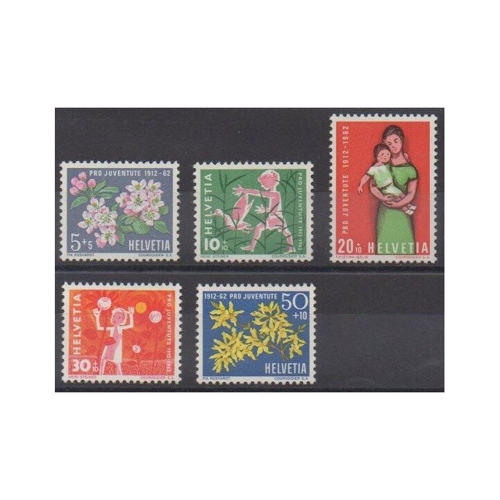 Acheter cette série de timbres de Suisse de l'année 1962 (No 700/704).