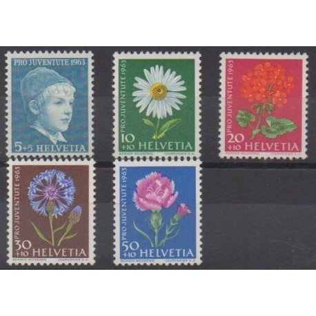 Swiss - 1963 - Nb 721/725 - Flowers