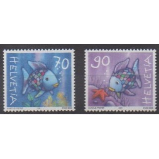 Acheter cette série de timbres de Suisse de l'année 2001 (No 1694/1695).