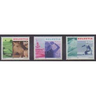 Acheter cette série de timbres de Suisse de l'année 2001 (No 1687/1689).