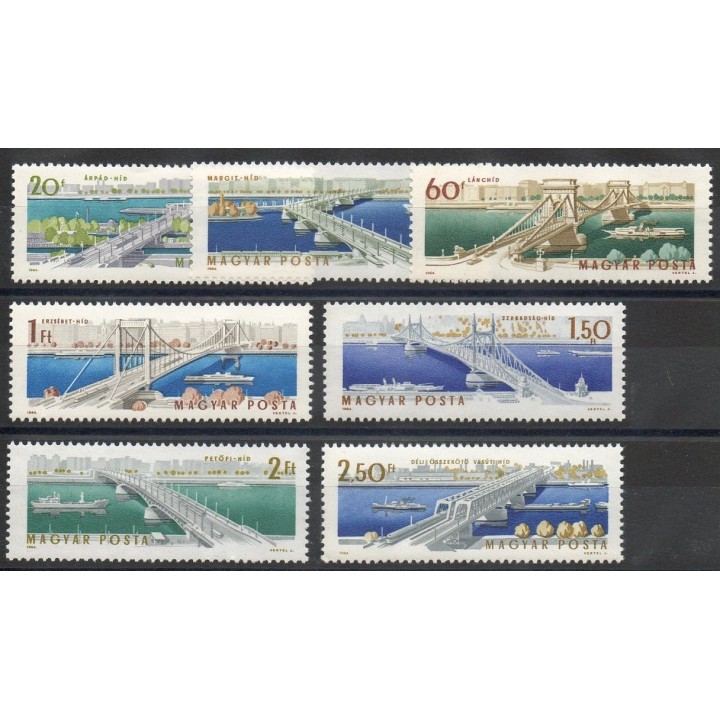 Stamps - Theme bridges - Hungary - 1964- Nb 1683/1689