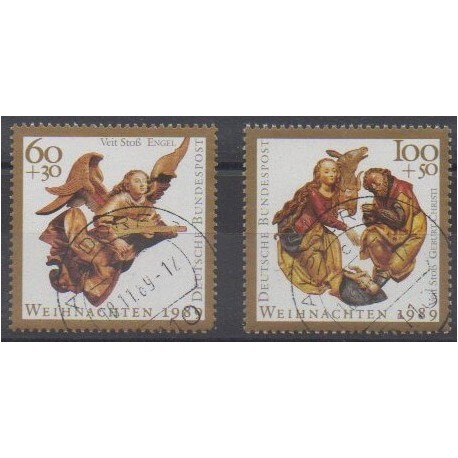 Allemagne occidentale (RFA) - 1989 - No 1274/1275 - Noël - Oblitérés