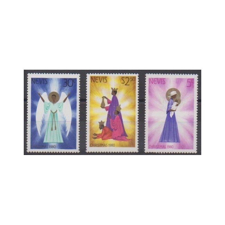 Acheter cette série de timbres de l'île de Nevis de l'année 1980 (No 48/50).