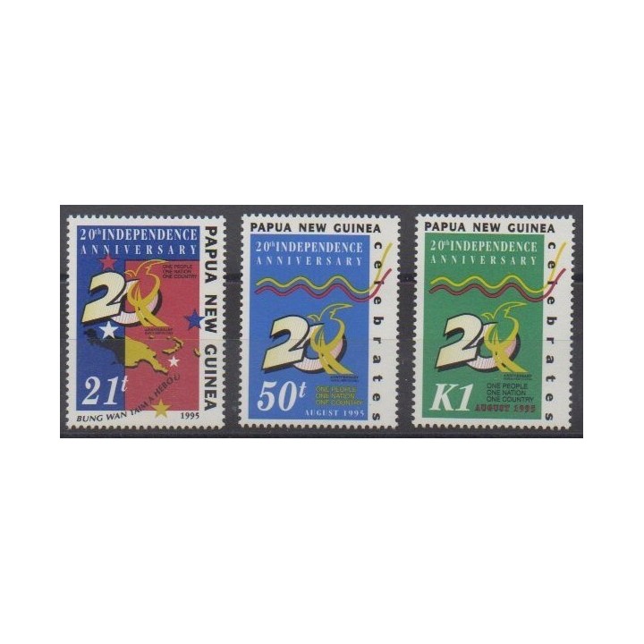 Acheter cette série de timbres de Papouasie-Nouvelle-Guinée de l'année 1995 (No 737/739).