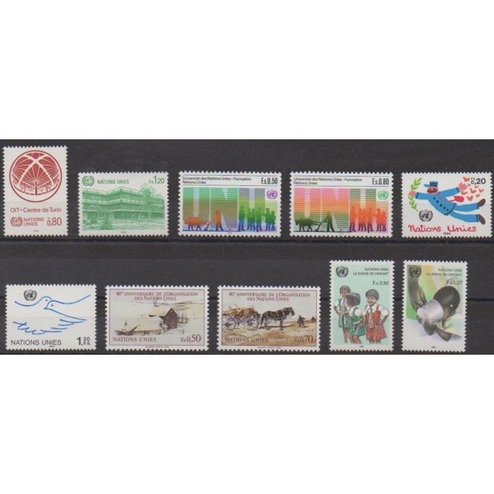Acheter les timbres des Nations Unies (ONU - Genève)  de l'année 1985 (No 127/136).
