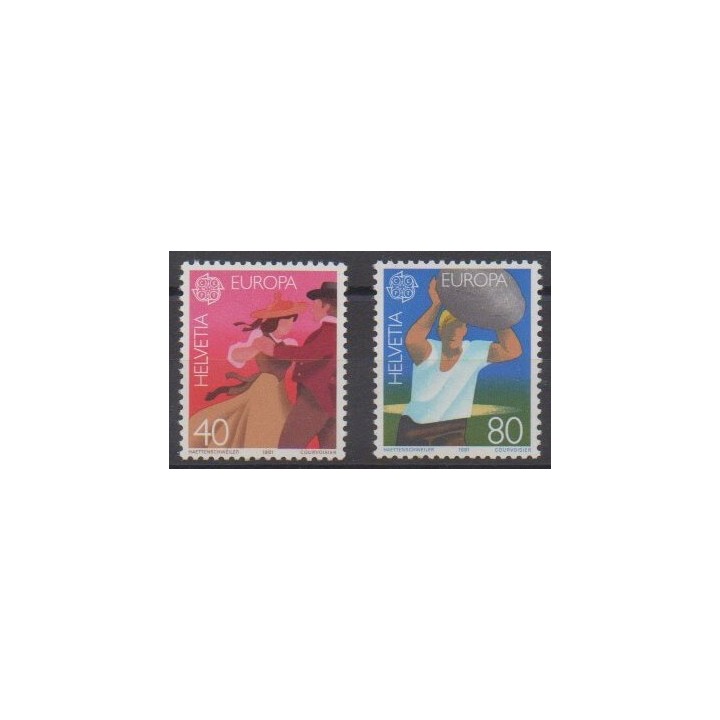 Acheter cette série de timbres de Suisse de l'année 1981 (No 1126/1127).