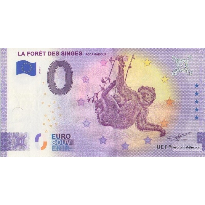 Billet souvenir touristique - 2020-3 - La Forêt des Singes - (Lot)