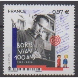 France - Poste - 2020 - Nb 5383 - Literature - Boris Vian
