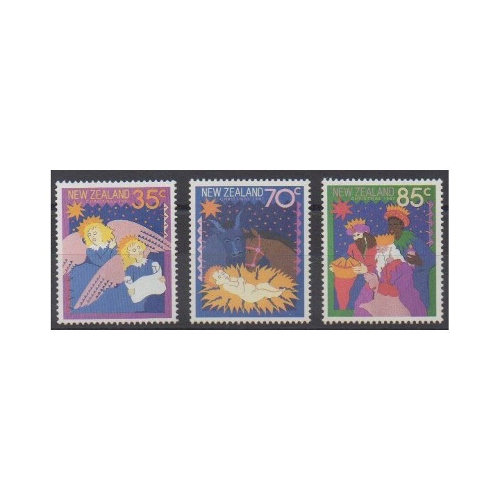 Acheter cette série de timbres de Nouvelle-Zélande de l'année 1987 (No 967/969).