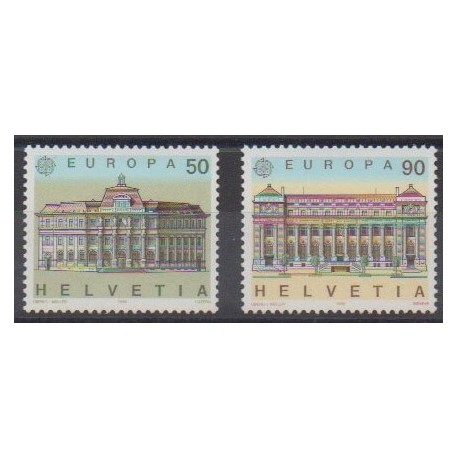 Suisse - 1990 - No 1347/1348 - Service postal - Europa