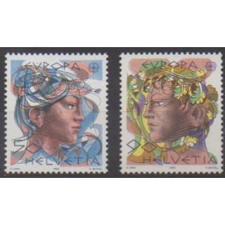 Acheter cette série de timbres de Suisse de l'année 1986 (No 1244/1245).