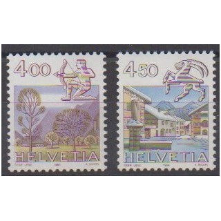 Acheter cette série de timbres de Suisse de l'année 1984 (No 1194/1195).