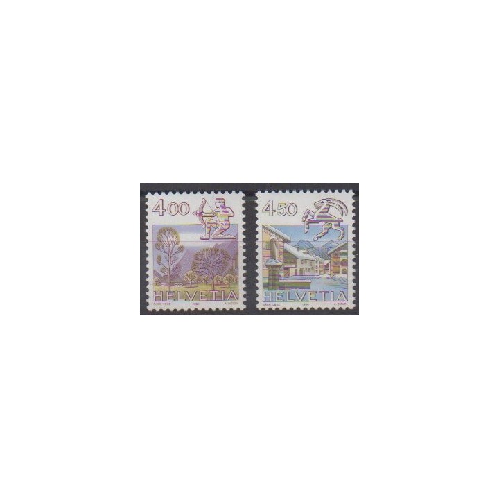 Acheter cette série de timbres de Suisse de l'année 1984 (No 1194/1195).