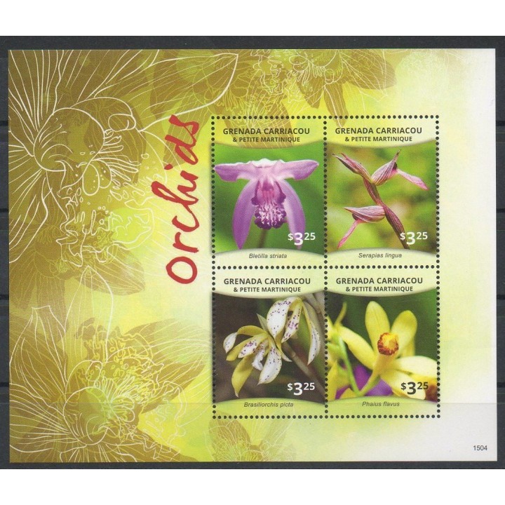Stamps - Theme orchids - Grenade - 2015- Nb 4182/4185