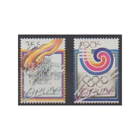 Aruba - 1988 - No 49/50 - Jeux Olympiques d'été - Jeux olympiques d'hiver