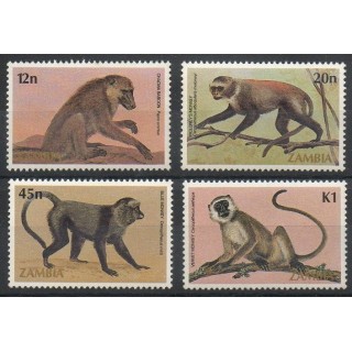 Timbres - Thème animaux divers - Zambie - 1985- No 317/320