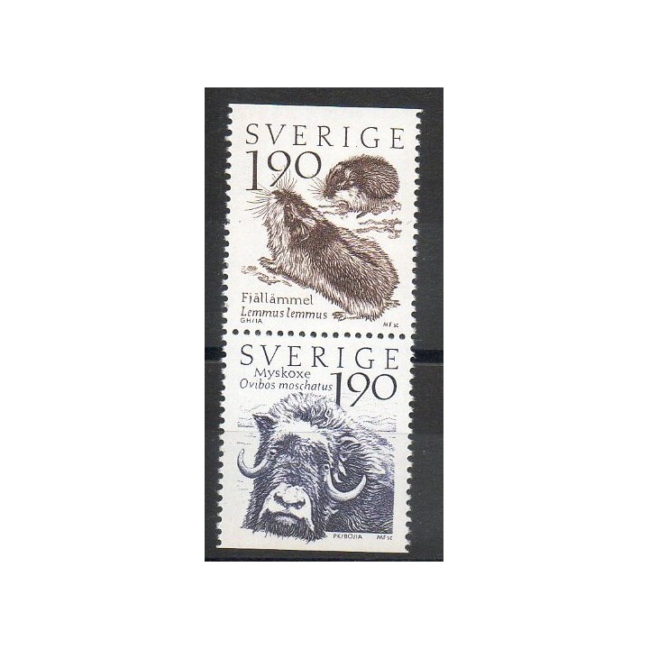 Stamps - Theme various animals - Sweden - 1984- Nb 1256/1257