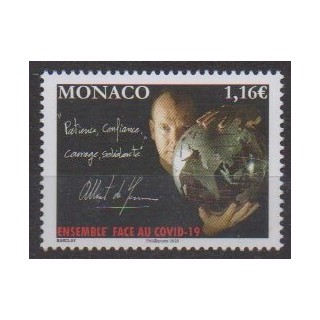 Buy this stamp of Monaco of the year 2020 (Ensemble face au Covid).