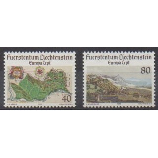 Acheter cette série de timbres du Liechtenstein  de l'année 1977 (No 612/613).