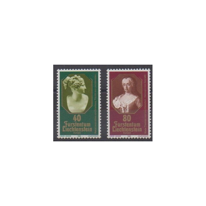 Buy this set of stamps of Liechtenstein of the year 1980 (Nb 682/683).