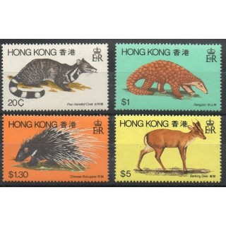 Timbres - Thème animaux divers - Hong-Kong - 1982- No 378/381