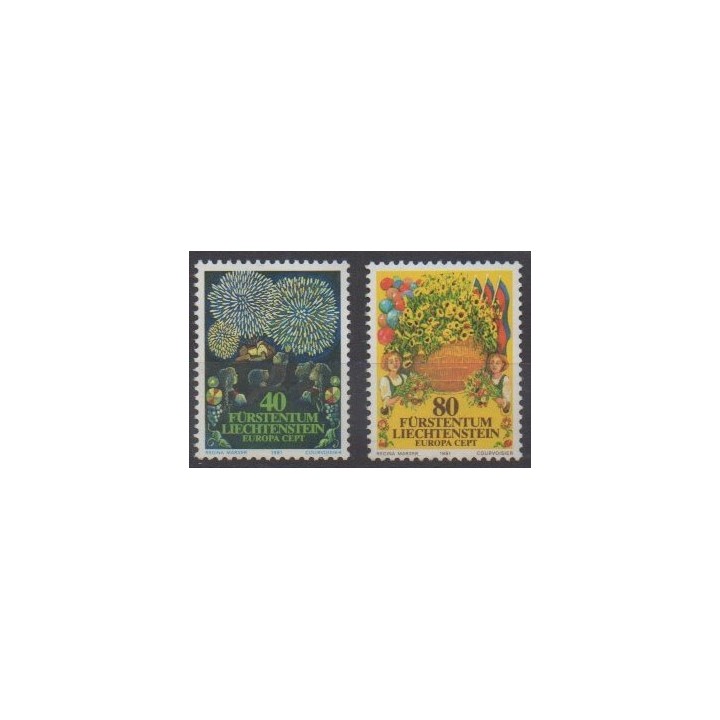 Buy this set of stamps of Liechtenstein of the year 1981 (Nb 705/706).
