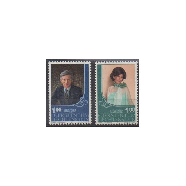 Buy this set of stamps of Liechtenstein of the year 1982 (Nb 738/739).