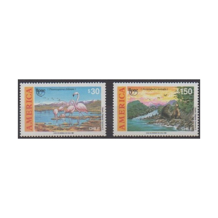 Acheter cette série de timbres du Chili de l'année 1990 (No 1003/1004).