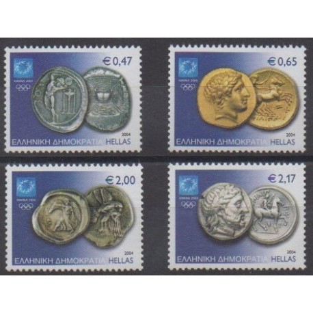 Greece - 2004 - Nb 2207/2210 - Coins, Banknotes Or Medals