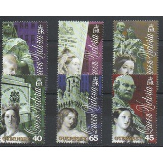 Timbres - Thème royauté - Guernesey - 2001- No 884/889