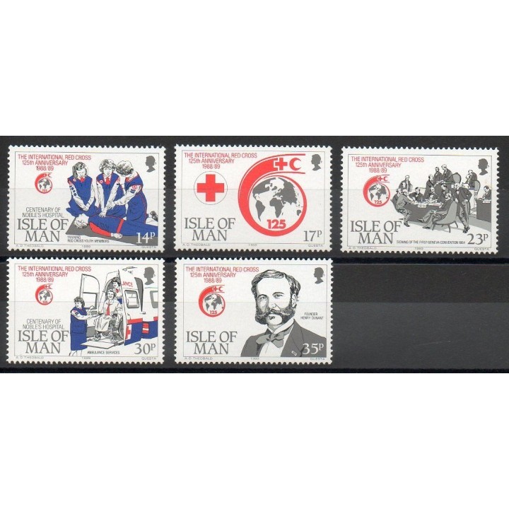 Timbres - Thème santé ou croix-rouge - Man (Ile de) - 1989- No 415/419
