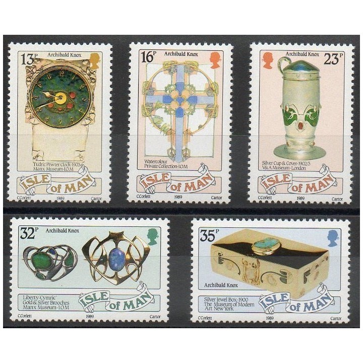 Timbres - Thème minéraux - pierres précieuses - Man (Ile de) - 1989- No 388/392