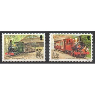 Timbres - Thème trains - Man (Ile de) - 1993- No 576/577