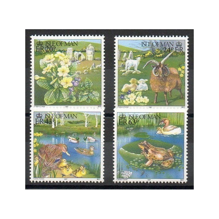 Timbres - Thème animaux divers - Man (Ile de) - 1997- No 743/746