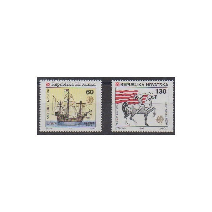 Buy this set of stamps of Croatia of the year 1992 (Nb 171/172).