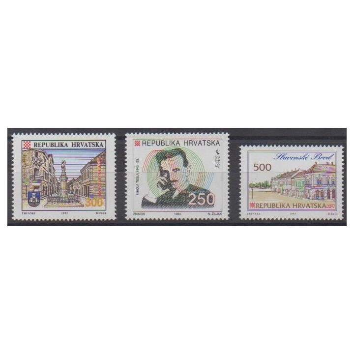 Acheter cette série de timbres de Croatie de l'année 1993 (No 180/182).