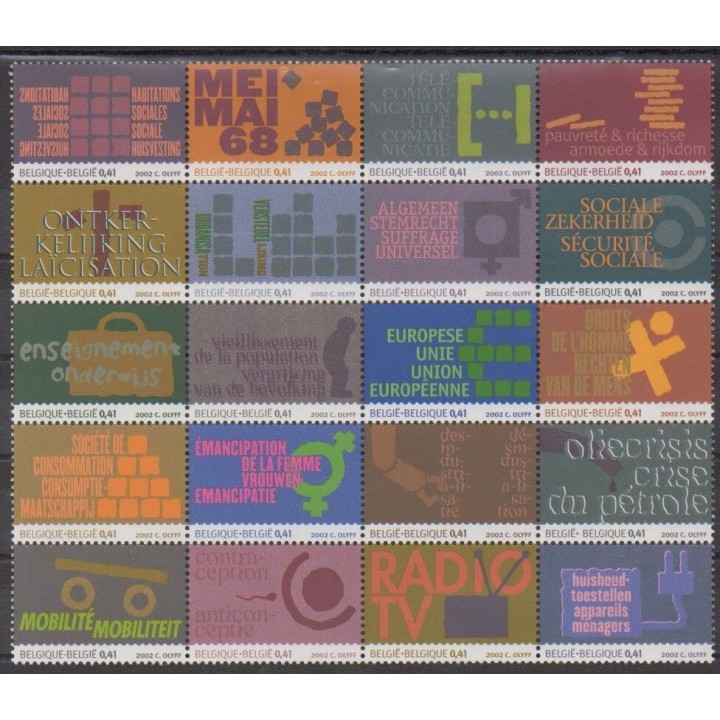 Acheter cette série de timbres de Belgique de l'année 2002 (No 3102/3121).