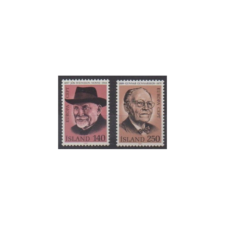 Acheter cette série de timbres d'Islande de l'année 1980 (No 505/506).