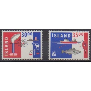 Buy this set of stamps of Iceland of the year 1992 (Nb 719/720).