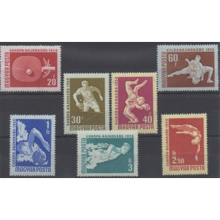 Timbres - Thème sports divers - Hongrie - 1958 - No 1257/1263
