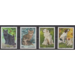 France - Poste - 1999 - Nb 3283/3286 - Dogs - Cats