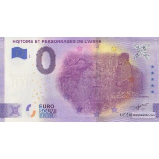 Billet souvenir touristique - 2020-1 - Histoire et personnages de l'Aisne - (Aisne )