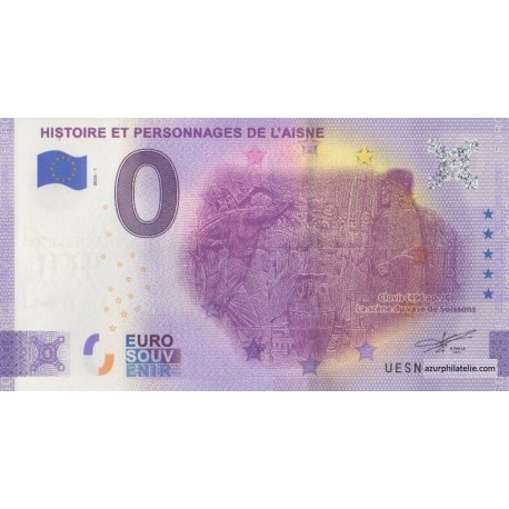 Euro banknote memory - 02 - Histoire et personnages de l'Aisne - 2020-1 - Anniversary