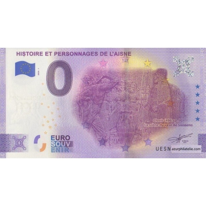 Euro banknote memory - 2020 - Histoire et personnages de l'Aisne - (Aisne )