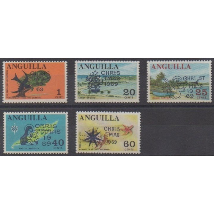Acheter cette série de timbres d'Anguilla de l'année 1969 (No 47/51).