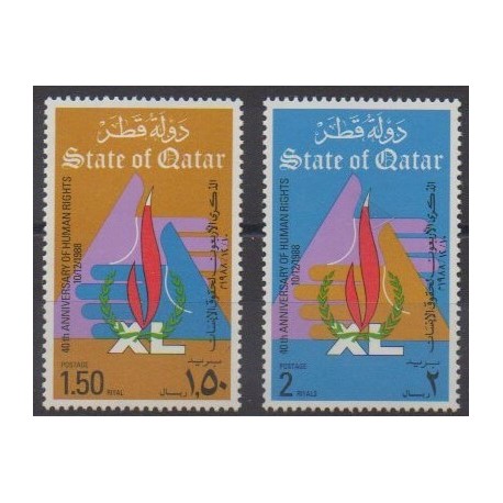 Qatar - 1988 - No 564/565 - Droits de l'Homme
