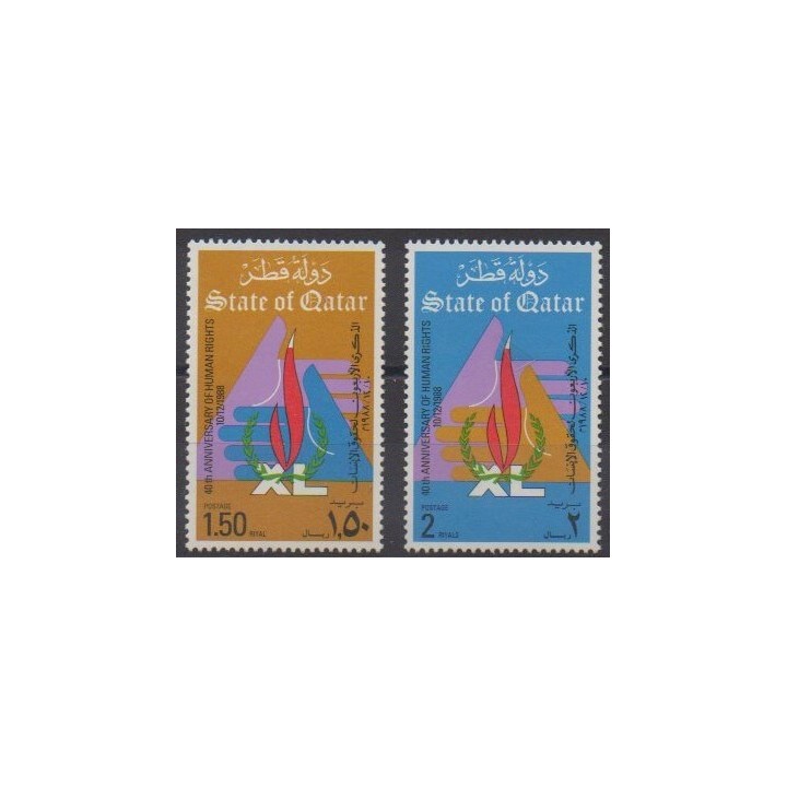 Acheter cette série de timbres du Qatar de l'année 1988 (No 564/565).