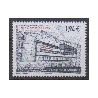 Acheter ce timbre d'Andorre français de l'année 2020 (Liceu, Comte de Foix).