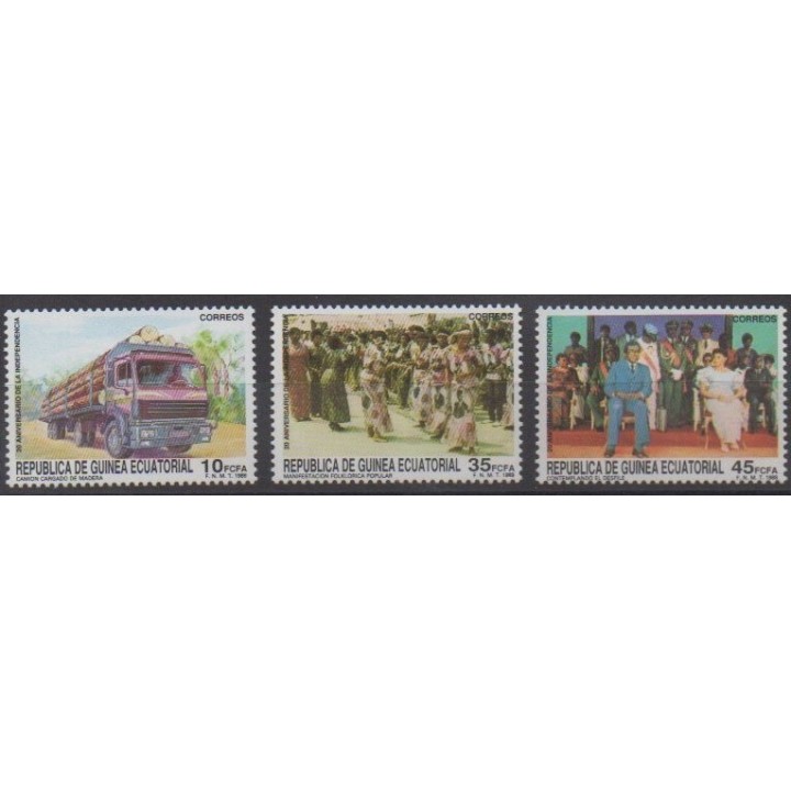 Acheter cette série de timbres de Guinée équatoriale de l'année 1989 (No 242/244).