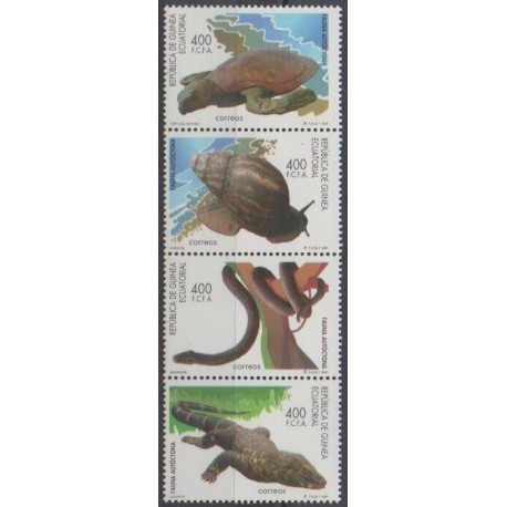 Guinée équatoriale - 1997 - No 356A/356D - Reptiles